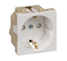 Altira Белый Розетка В45 с заземлением для кабель канала (250В,16А, с защитными шторками) RN16-113-B  SE