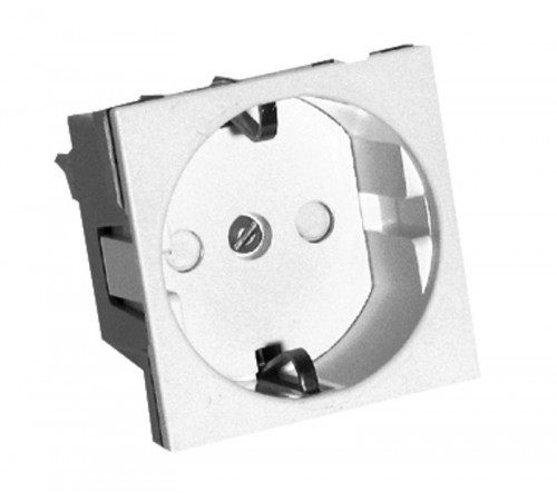 Altira Белый Розетка В45 с заземлением для кабель канала (250В,16А, с защитными шторками) RN16-113-B  SE