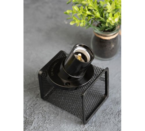 Патрон настенный карболитовый Е27 черный наклонный без наклейки PROxima  LHC-E27-wi  EKF