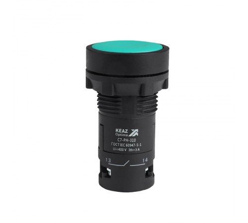 Кнопка с фиксацией OptiSignal Compact D22 C7-PH-302 зеленая 2НЗ XB7NH34  362062  КЭАЗ