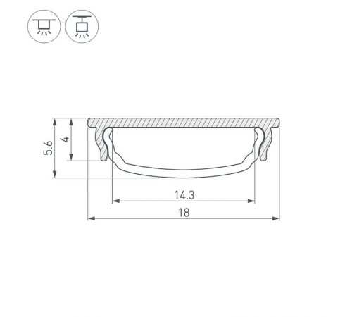 Профиль ARH-BENT-W18-2000 ANOD  023087  Arlight