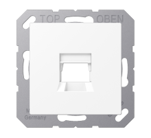 Kрышка для 1-го разъема; без видимого винта; подпружиненная шторка; термопласт; белый матовый  A1569-15WEWWM  Jung