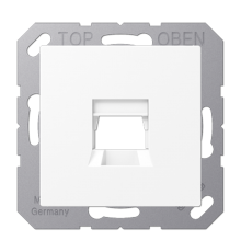 Kрышка для 1-го разъема; без видимого винта; подпружиненная шторка; термопласт; белый матовый  A1569-15WEWWM  Jung