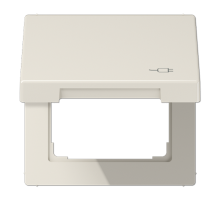 Рамка с подпружиненной крышкой для механизмов 50*50, с символом "Вилка" LS990BFKLSOC Jung