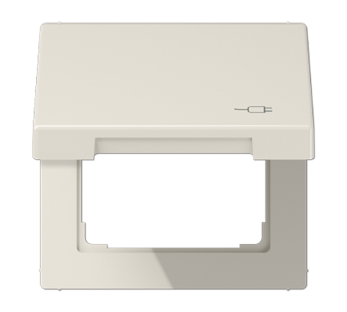 Рамка с подпружиненной крышкой для механизмов 50*50, с символом "Вилка" LS990BFKLSOC Jung