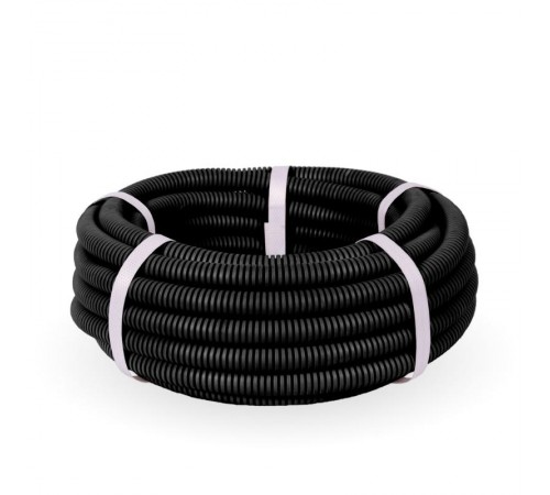 Труба гофрированная ПНД легкая 350 Н черная с/з д20 (10м/уп) безгалогенная (HF) стойкая к УФ   PR02.0123  Промрукав