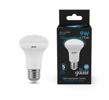 Лампа светодиодная R63 9W 700lm 6500K E27 LED 1/10/50  106002309  Gauss