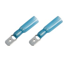 Клемма плоская изолированная термоусаживаемая штекер 6.35 мм 1.5-2.5 мм (РПи-п-т 2.5-(6.3)) синий  08-0334  REXANT