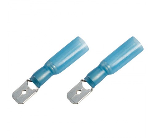 Клемма плоская изолированная термоусаживаемая штекер 6.35 мм 1.5-2.5 мм (РПи-п-т 2.5-(6.3)) синий  08-0334  REXANT