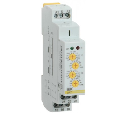 Реле времени ORT 2 конт. 2 уст. 12-240 В AC/DC   ORT-2T-ACDC12-240V  IEK
