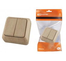 Выключатель 2-кл. открытой установки IP20 10А, сосна "Ладога"   SQ1801-0044  TDM