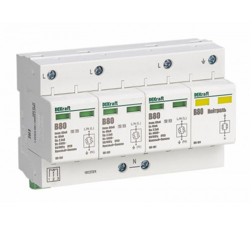 Ограничитель перенапряжений 4P 80кА B 420В ОП-101  18022DEK  DEKraft