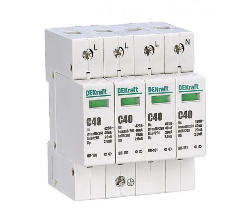 Ограничитель перенапряжений 4P 40кА C 420В ОП-101  18018DEK  DEKraft