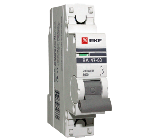 Выключатель автоматический однополюсный ВА 47-63 16А C 6кА PROxima  mcb4763-6-1-16C-pro  EKF (замена - M636116C)