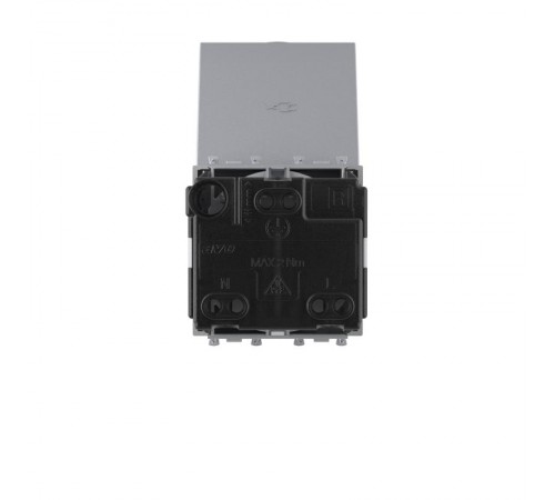 Розетка с крышкой модульная, 2P+E, с з/ш, "Avanti", "Закаленная сталь",2 модуля  4404012  DKC