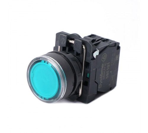 Кнопка SB5 с подсвет в сборе модуль 22мм зеленая пластик 230-240ВAC 1НО  SB5AW33M1  SE