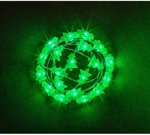 Гирлянда световая  NGF-DM002-20G-2AA-зеленые ёлочки  14050  Navigator