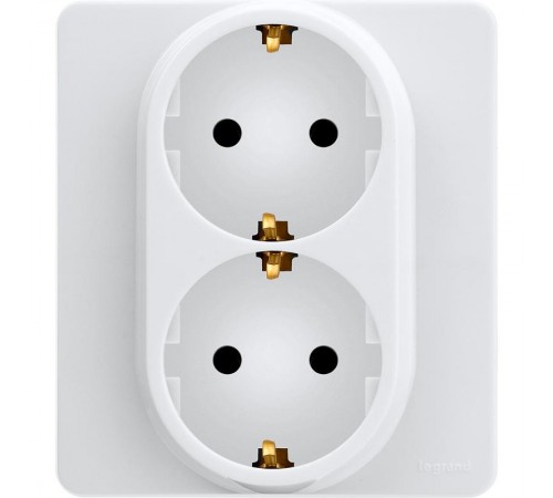 Inspiria Белый Розетка 2-ая с заземлением С/У 16А с рамкой  673750  Legrand