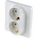 Inspiria Белый Розетка 2-ая с заземлением С/У 16А с рамкой  673750  Legrand