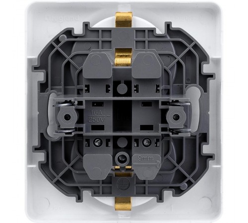 Inspiria Белый Розетка 2-ая с заземлением С/У 16А с рамкой  673750  Legrand