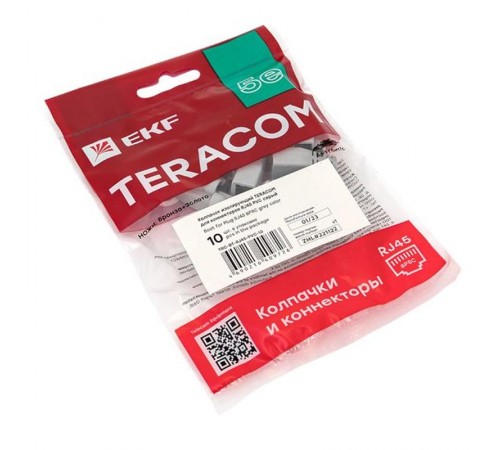 Колпачок изолирующий TERACOM для коннекторов RJ-45 PVC серый (упак.10шт)  TRC-BT-RJ45-PVC-10  EKF