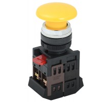 Кнопка AEА-22 "Грибок" желтый d22мм 1з+1р   BBG30-AEA-K05  GENERICA