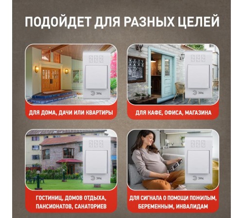 Звонок  ЭРА A02 беспроводной аналоговый  Б0019874  ЭРА