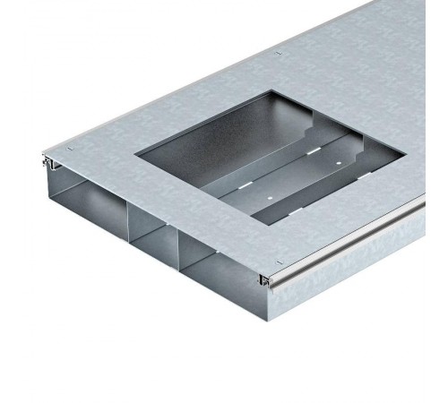 Секция кабель-канала OKA-T с крышками для установки 3 лючков GES9, 2400x400x65 мм (сталь)  7402226  OBO Bettermann