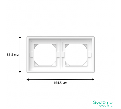ArtGallery Белый Рамка 2-постовая IP44,  БЕЛЫЙ  GAL440102  SE