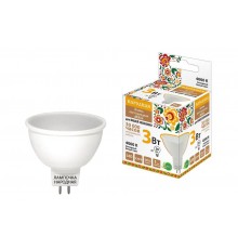 Лампа светодиодная LED 3Вт GU5.3 230В 4000К MR16 Народная отражатель (рефлектор)  SQ0340-0127  TDM