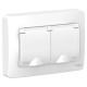 Blanca Белый С/У Розетка 2-ая с заземлением со шторками IP44, 16А, 250В  BLNRS441121  SE