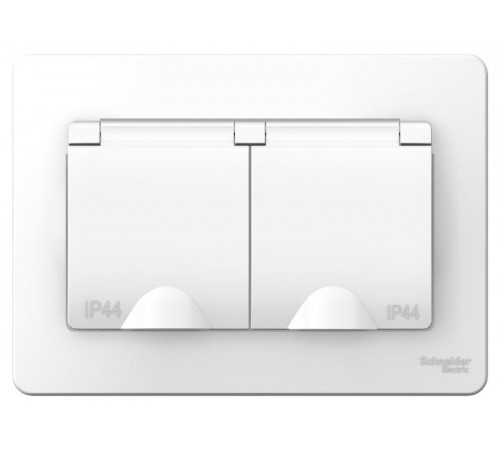 Blanca Белый С/У Розетка 2-ая с заземлением со шторками IP44, 16А, 250В  BLNRS441121  SE