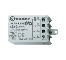 Шаговое электромеханическое реле EVO; 2NO 10А, 4 состояния; контакты AgNi; питание 230В АC; монтаж в коробке; фланец; степень защиты IP20