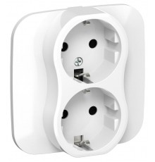 FLITE Розетка 2-ая с заземлением без шторок 16А РС12-0-А-ФлБ белый  FI-R21A-16-K01  IEK