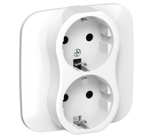 FLITE Розетка 2-ая с заземлением без шторок быстрозажимные клеммы 16А РС12-1-А-ФлБ белый  FI-R21A-16-1-K01  IEK