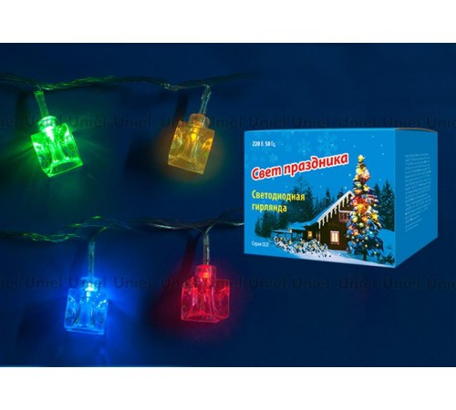 Гирлянда светодиодная  "Кубики" с контроллером  ULD-S0280-020/DTA MULTI IP20 CUBES   20 диодов 28 м разноцветная IP20 шнур прозр..  07918  Uniel