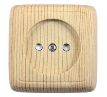 Розетка открытой установки, одноместная, с изолирующей пластиной, цвет сосна  РА16-103-02  HEGEL