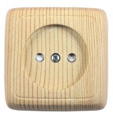 Розетка открытой установки, одноместная, с изолирующей пластиной, цвет сосна  РА16-103-02  HEGEL