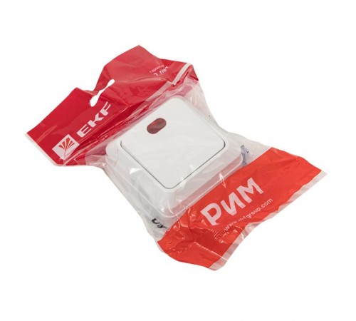 Рим Выключатель 1-клавишный с индикатором 10А белый EKF  ENV10-121-10  EKF