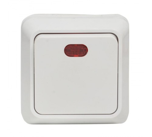 Рим Выключатель 1-клавишный с индикатором 10А белый EKF  ENV10-121-10  EKF