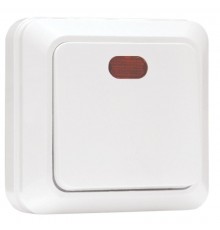 Рим Выключатель 1-клавишный с индикатором 10А белый EKF  ENV10-121-10  EKF