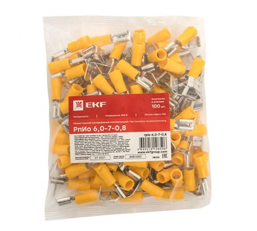 Разъем плоский изолированный ответвительный РпИо 6,0-7-0,8 (100шт.) EKF PROxima  rpio-6,0-7-0,8  EKF