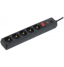 Сетевой фильтр СФ-05К-выкл. 16А 5 мест 3м 3х1мм2 черный  WFP10-16-05-03-ZK-K02  IEK
