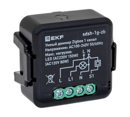 Умный диммер в подрозетник 1-канальный Zigbee EKF Connect Select  sdsh-1g-zb  EKF