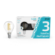 Лампа светодиодная   Basic Filament Шар 5,5W 530lm 4100К Е14 LED (3 лампы в упаковке) 1/20  1051126T  Gauss