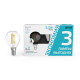 Лампа светодиодная   Basic Filament Шар 5,5W 530lm 4100К Е14 LED (3 лампы в упаковке) 1/20  1051126T  Gauss