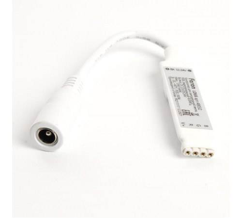 Контроллер RGB min для светодиодной ленты с П/У белый, 12-24V, LD66  48032  FERON