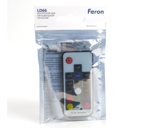 Контроллер RGB min для светодиодной ленты с П/У белый, 12-24V, LD66  48032  FERON