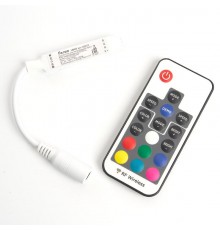 Контроллер RGB min для светодиодной ленты с П/У белый, 12-24V, LD66  48032  FERON