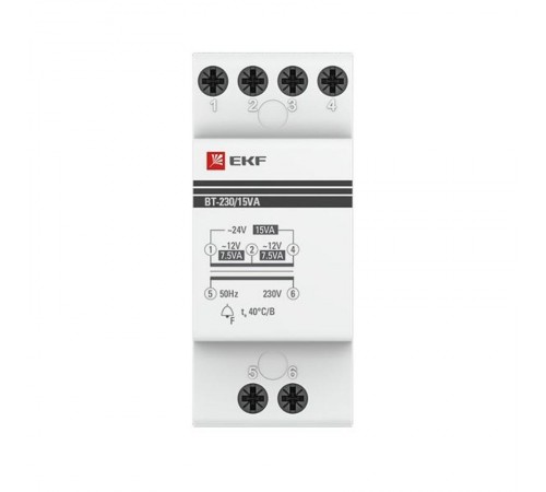 Трансформатор звонковый модульный BT-230В/12-12В 15ВА EKF PROxima  bt-230/15va  EKF